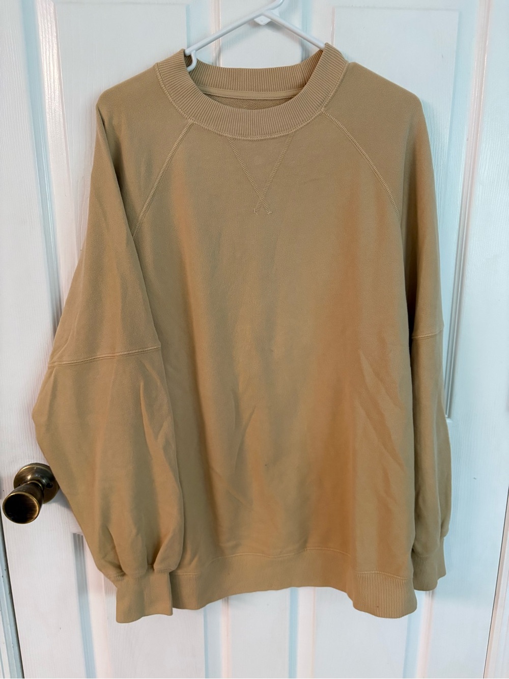 new aerie Crewneck Sweatshirt in Tan